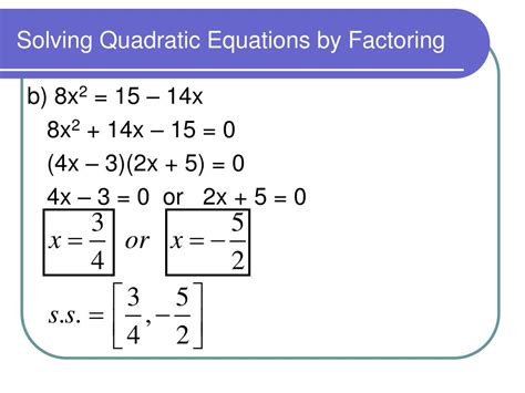 Solve Quadratic Equations Using the Quadratic Formula · Write the quadratic equation in standard form, ax2 + bx + c = 0. . Solving quadratic equations by factoring grade 9